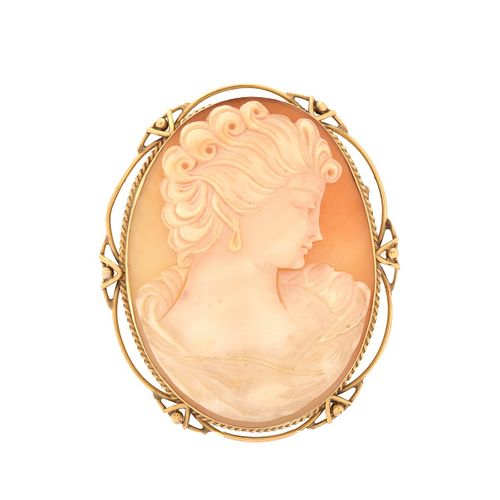 Shell Cameo and 18K Pendant/Brooch
