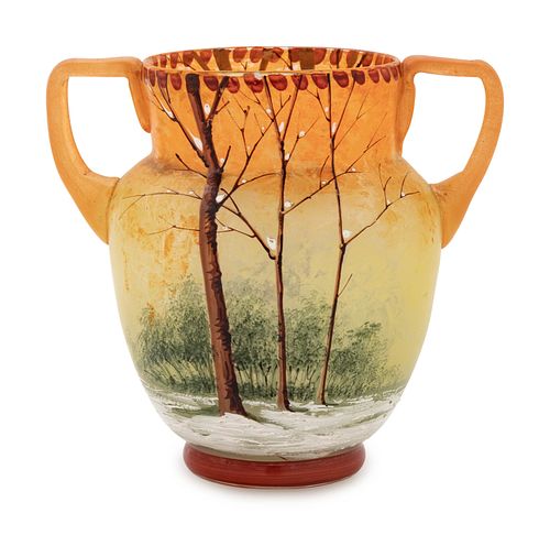Legras 
France, Early 20th Century
Two-Handled Scenic Vase