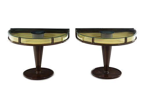 Art Deco
French, Late 20th Century
Pair of Glass Top Low Tables