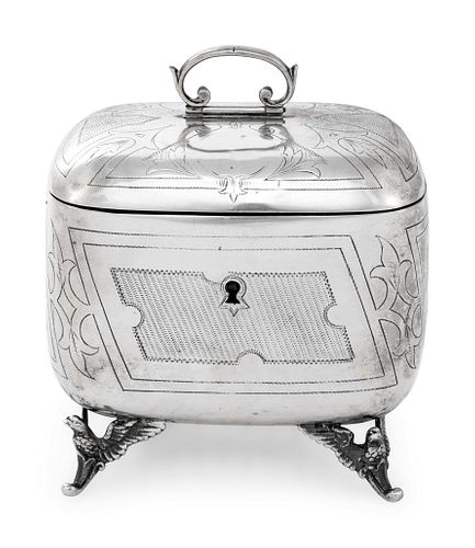 An Austrian Silver Tea Caddy