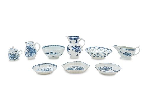 Nine Worcester Porcelain Articles