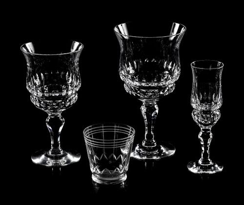 A Group of Cut Glass Stemware Articles