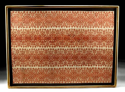 Framed Antique Indonesian Tampan Embroidered Textile