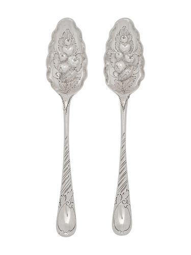 A Pair of George III Silver Berry Spoons