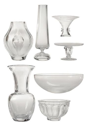 Seven Pieces Crystal Table Articles