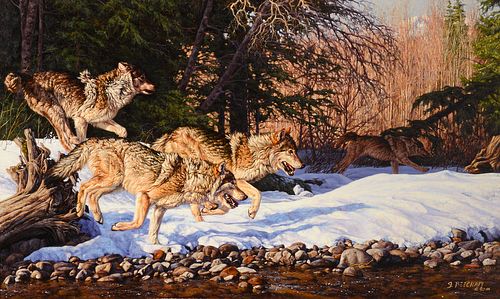 Greg Beecham, Wolves Running, 1990