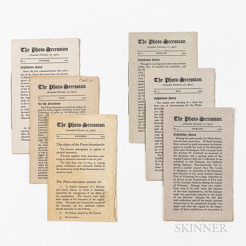 Stieglitz, Alfred (1864-1946) The Photo-Secession. Six Issues. New York, 1902-05. Octavo, letterpress printed on hand-made paper, issue