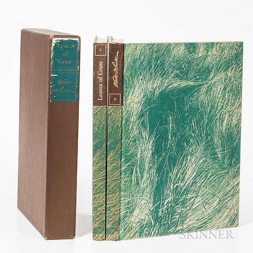 Whitman, Walt (1819-1892) and Edward Weston (1886-1958) Leaves of Grass. New York: The Limited Editions Club, 1942. Two volumes, publis