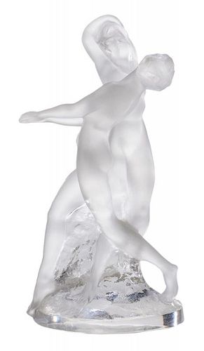 Lalique Frosted Glass Sculpture of Two