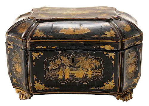 Chinese Export Black-Lacquered and