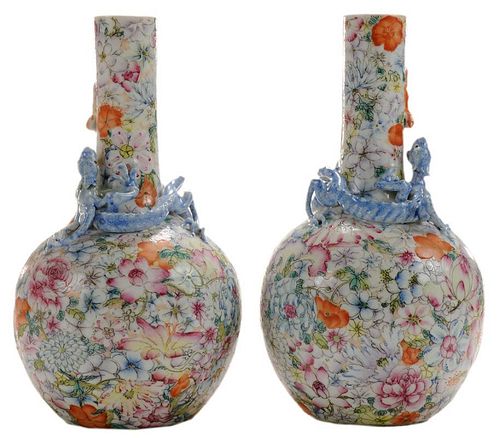 Pair Finely Painted Chinese Vases