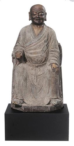 Ming Dynasty Wooden Seated Lohan