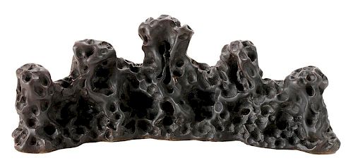 Black-Painted Stoneware Koro-Form