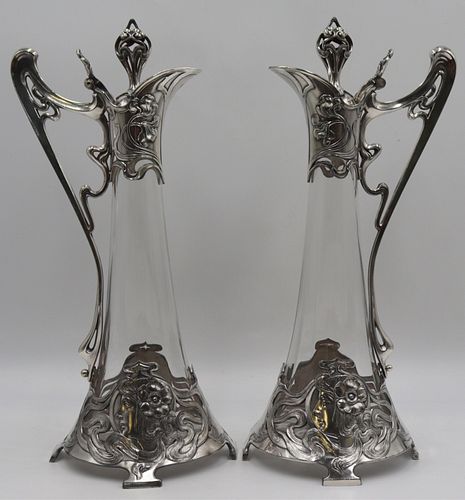 SILVERPLATE. Pair of WMF Silverplate Pitchers.