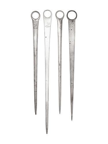 A Group of Four George III Silver Meat Skewers