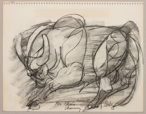 Channing Peake
(American, 1910-1989)
Group of Two Bull Drawings