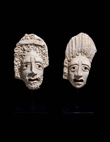 Two Palmyrene Stucco Masks
Height of each 6 inches.