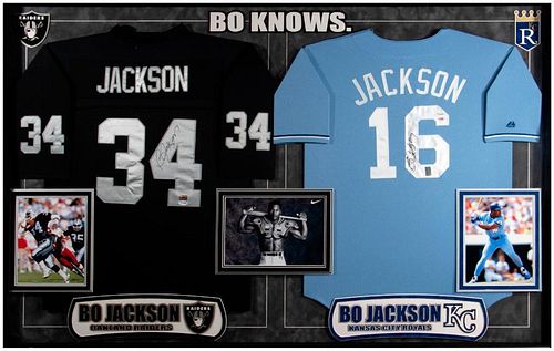 Bo Jackson football/baseball jerseys