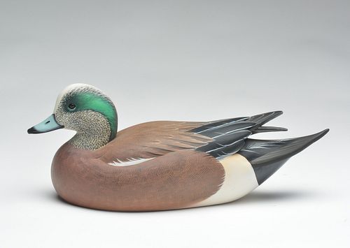Hollow carved widgeon drake, Keith Mueller, Killingsworth, Connecticut.