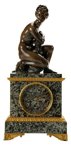 Empire Style Figural Bronze and Marble