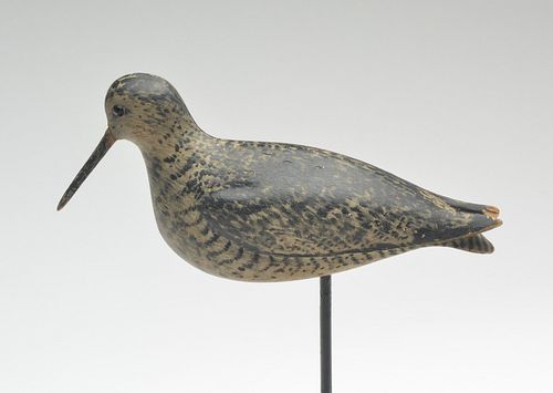 Very rare willet, William Bowman, Lawrence, Long Island, last quarter 19th century.