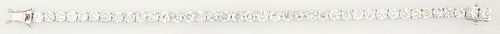 18K White Gold Tennis Bracelet, each of the 39 links with a graduated prong set round diamond, ranging from 4.1-4.7mm, total diamond wt.- 13.11 cts., 