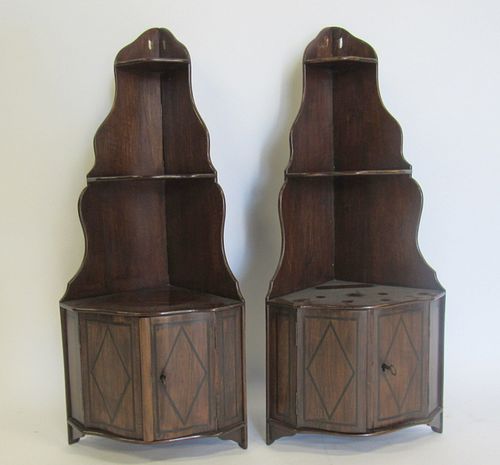 A Pair Of Antique Regency Style Corner Wall