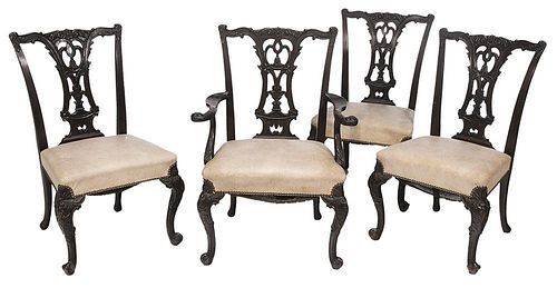 Set of Four Chippendale Style Carved