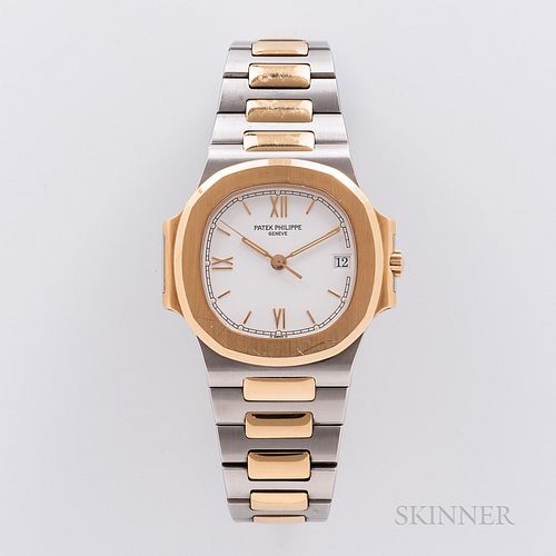 Single-owner Two-tone Patek Philippe Nautilus Reference 3800/001 Wristwatch, c. 1997, 18kt gold and stainless steel case and bracelet,