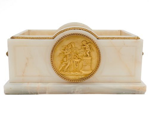 French Gilt Bronze Mounted Alabaster Planter, late 19th century