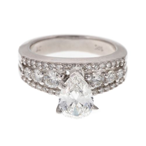 A 14K GIA Cert. 1.06ct Pear Brilliant Diamond Ring