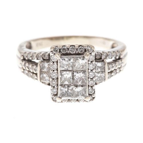 A Princess Cut Diamond Ring in 10K White Gold