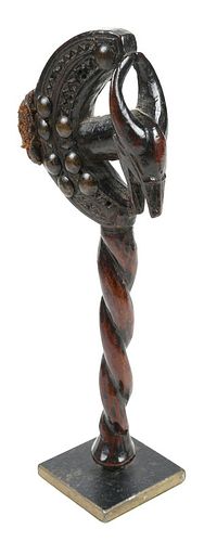 African Baule Carved Figural Gong Beater