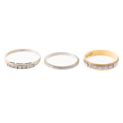 A Trio of Bands in Diamond, 18K & 14K