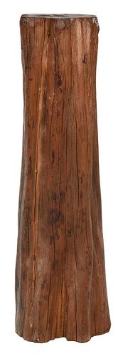 Tropical Exotic Hardwood Log Form Pedestal