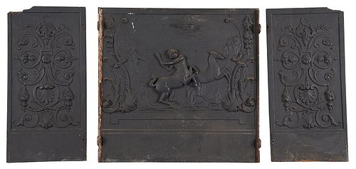 Rococo Figural Centaur Cast Iron Fireback Panels