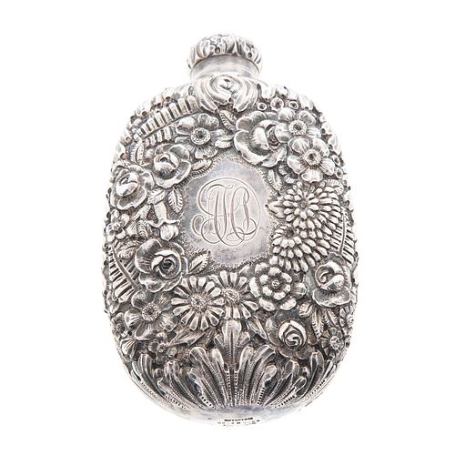 Rare Tiffany & Co. Sterling Repousse Flask