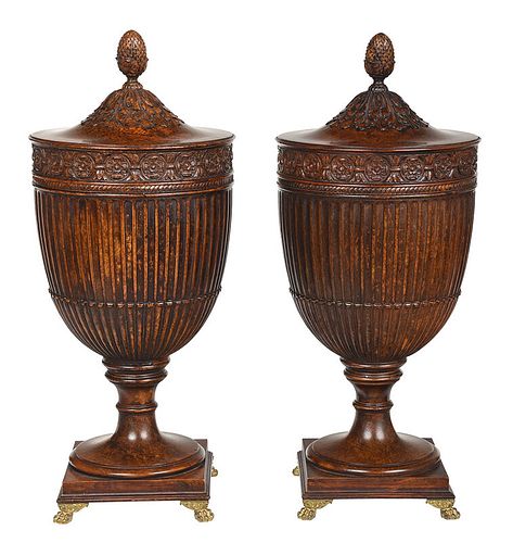 A Pair of Regency Style Covered Wine Coolers 