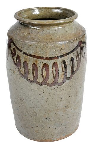 Decorated Edgefield Stoneware Preserve Jar