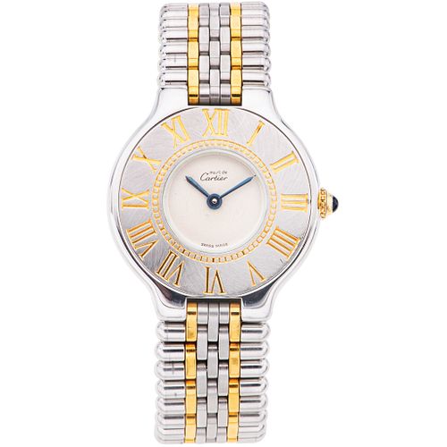 CARTIER MUST DE CARTIER SIGLO 21 LADY. STEEL AND PLATE