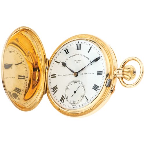 WALES & MCCULLOCH. 20 LUDGATE HILL, LONDON. N° 3762 POCKET WATCH. 18K YELLOW GOLD