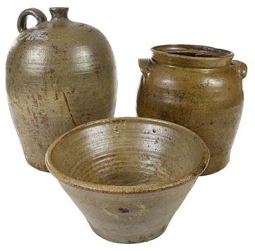 Three Pieces of Edgefield Stoneware