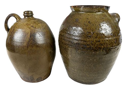 Two Pieces of Landrum Attributed Stoneware