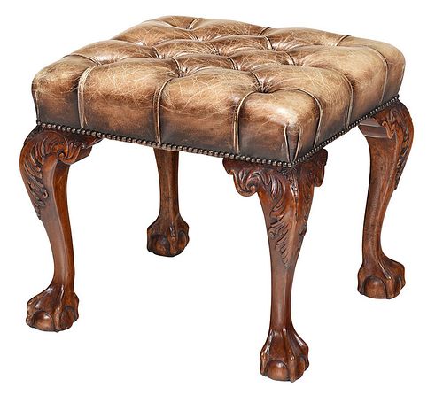 Chippendale Style Carved Mahogany Footstool