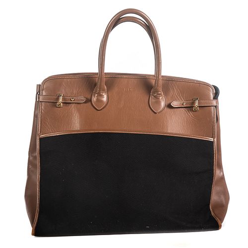 A Brown Leather Travel Tote