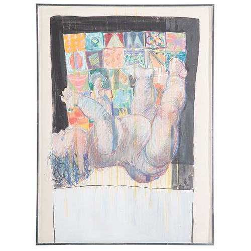 Contemporary School Infant with Quilt, mixed media