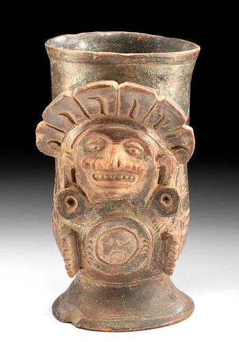 Maya Plumbate Pottery Vessel w/ Lord or Kukulkan