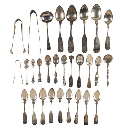 A Group of Coin Silver Spoons, Including Pittsburgh Makers
