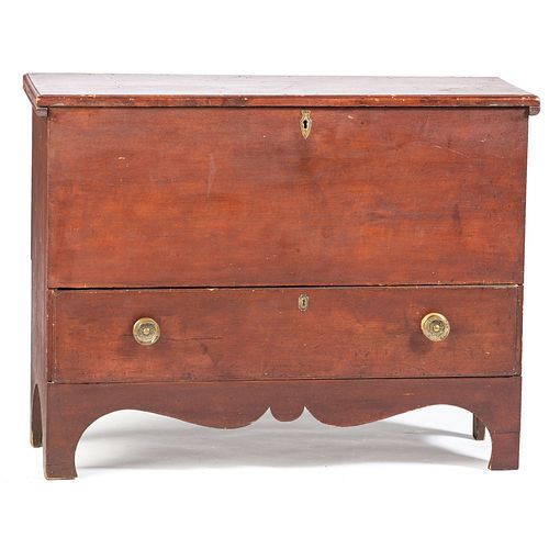 A Federal Grain Painted Pine One-Drawer Blanket Chest