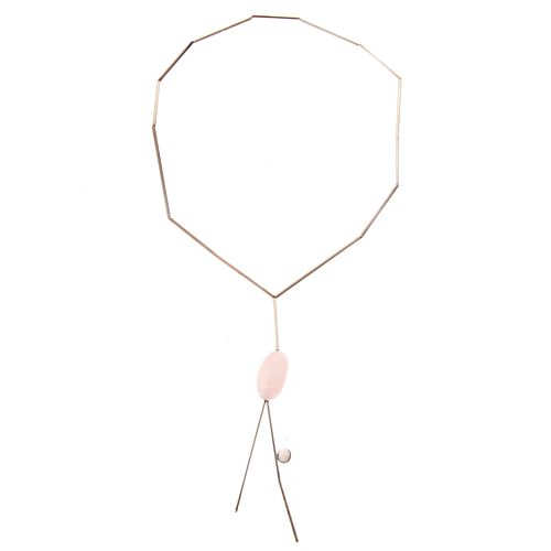 A Betty Cooke Sterling Rose Quartz Necklace
